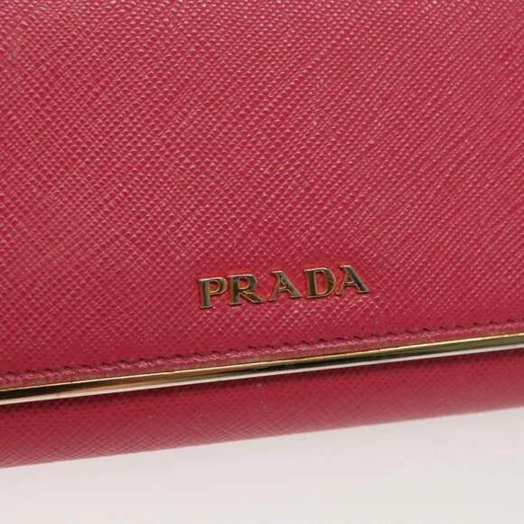 PRADA Long Wallet Safiano leather Pink Gold Auth sw1442 - Picture 12 of 15